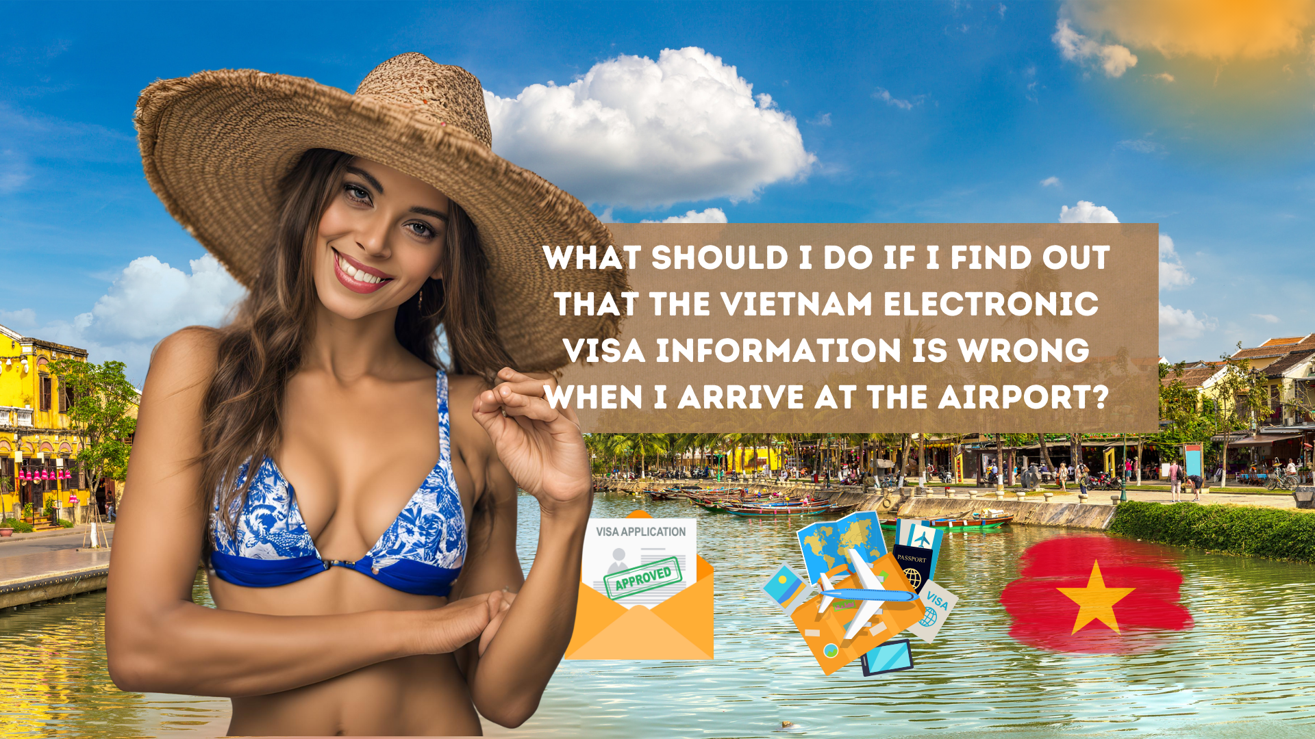 What should I do if I find out that the Vietnam electronic visa information is wrong when I arrive at the airport?